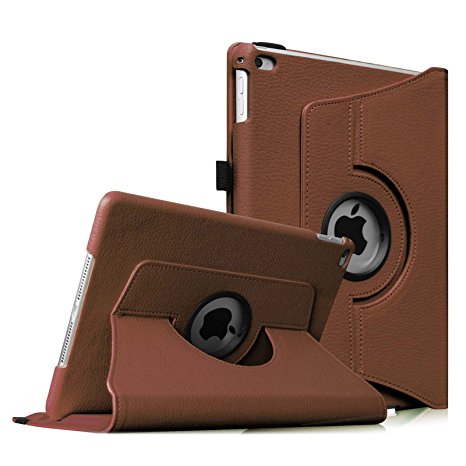 Fintie iPad Air 2 Case - 360 Degree Rotating Stand Case with Smart Cover Auto Sleep / Wake Feature for Apple iPad Air 2 (iPad 6) 2014 Model, Brown