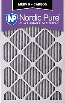 Nordic Pure 16x25x1 MERV 8 Pleated Plus Carbon AC Furnace Air Filters 16x25x1PM8 C 6 Piece