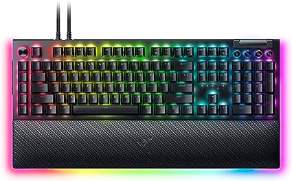 Razer BlackWidow V4 Pro (Green Switch) - Mechanical Gaming Keyboard (Clicky Mechanical Switches, Command Dial and 8 Dedicated Macro Keys, Multi-Function Roller, Wrist Rest) US Layout | Black