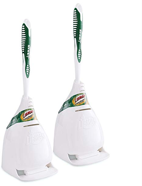 Libman 1196 Bowl Brush and Caddy, White/Green