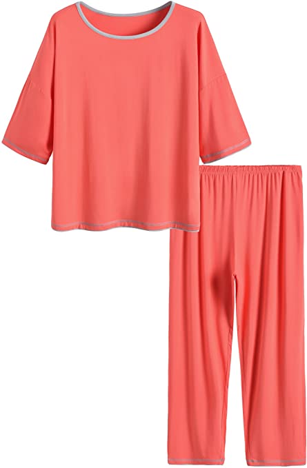 Latuza Women's 3/4 Sleeve Scoop Neck Pajama Set