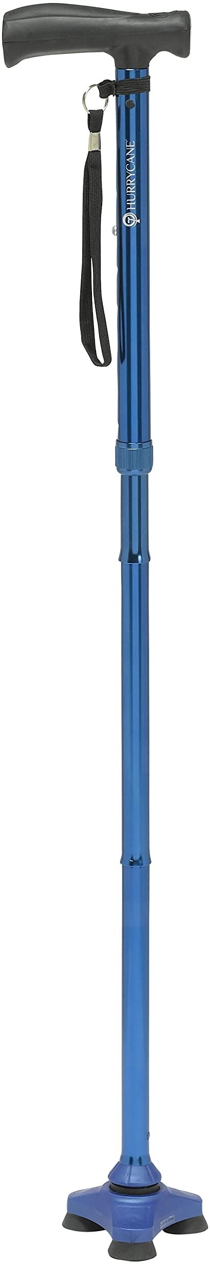 Drive Medical HurryCane Freedom Edition Folding Cane with T Handle, Blue 6 count