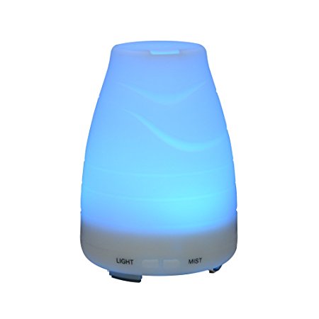 Homeweeks 100ML Auto Off Ultrasonic diffuser LED Colorful Night-Ligting Aroma Mist Maker Home&Office Essential (C)