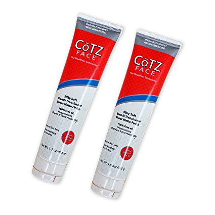 Cotz Face Natural SPF 40 Skin Tone Lotion 1.5 OZ (PACK OF 2)