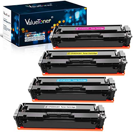 Valuetoner Compatible Toner Cartridges for HP 201A 201X CF401X CF402X CF403X for HP Color Laserjet Pro MFP M277dw M252dw M277n M277c6 M252n M252 M277 Printer, High Yield(Black, Cyan, Magenta, Yellow)