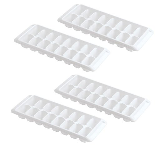 Kitch Easy Release White Ice Cube Tray, 16 Cube Trays (Pack of 4)