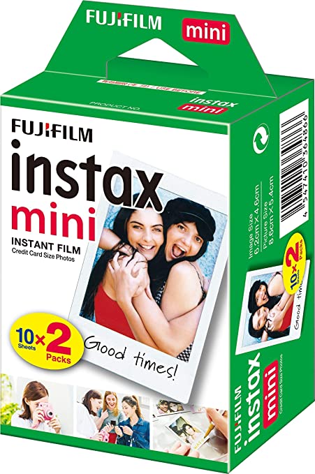 instax 16386016 Film Mini 20PK Suitable for Instax Mini Cameras including 7S ,25, 50S, 8, 70 & 90, also SHARE printer SP-2 ,pack of 2 x 10 sheets (20 sheets),White