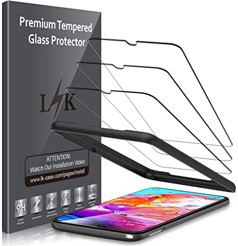 LK [3 Pack] Screen Protector for Samsung Galaxy A70, [Tempered Glass][Case Friendly] Double Defence [Alignment Frame Easy Installation]