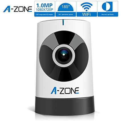 A-ZONE 720P Security Surveillance Mini wireless cameras for Home, 185 Degree HD WiFi Video with Baby Care Monitor Security ,Two Way Audio ,Play & Plug