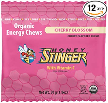 Honey Stinger Organic Energy Chews, Cherry Blossom, Sports Nutrition, 1.8 Ounce (Pack of 12)