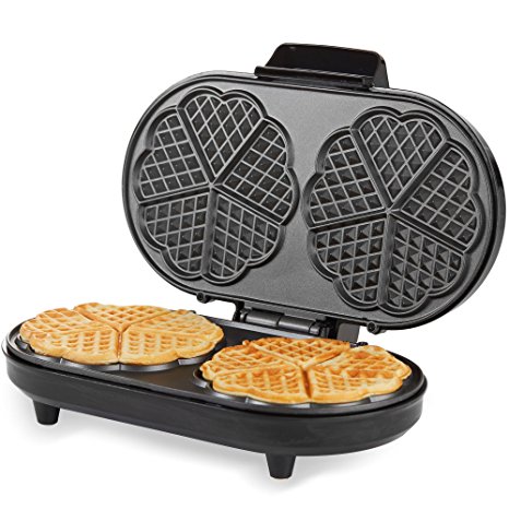 Andrew James Waffle Maker In Stainless Steel, 2 Slice, 1200 Watts, Adjustable Temperature