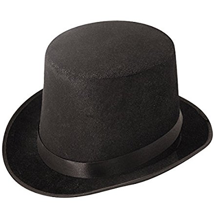 TOP HAT, FELT HAT WITH BLACK SATIN BAND VICTORIAN HALLOWEEN FANCY DRESS