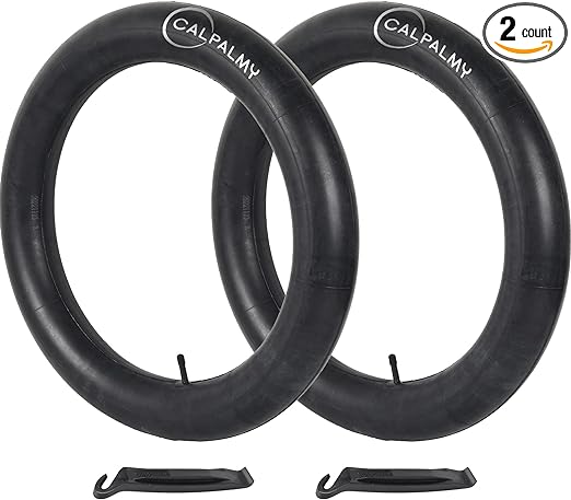 (2 Pack) Calpalmy 20x4.0/26x4.0 Fat Bike Tubes - Multiple Sizes Butyl Rubber Inner Tubes for Fat Tires - Includes Tire Lever - Easy Inflate Schrader Valve - Ideal for Mountain Bikes and E-Bikes