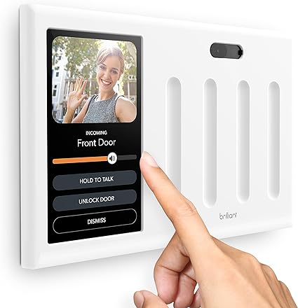 Brilliant Smart Home Control 4-Switch Panel - All-in-One Automated Touchscreen Panel, Control Lights, Music, Lock & Doorbell, Thermostat & More, Brilliant Mobile App (Renewed)