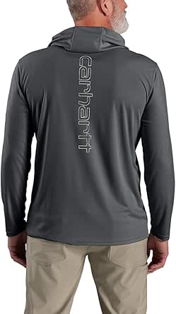 Carhartt Men's Force Sun Defender Lightweight Long-Sleeve Hooded Logo Graphic T-Shirt