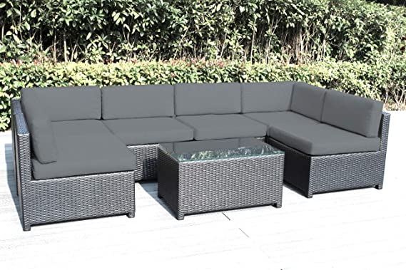 Ohana Collection pn6703fdg Mezzo Collection Patio Outdoor Deepseating Furniture Sets, Grey