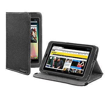 Cover-Up Google Nexus 7 Tablet Version Stand Nappa Leather Case - Black