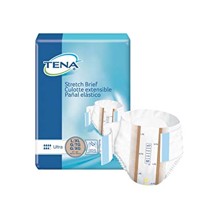 Tena Ultra Stretch Briefs Size Large/XL Case/72 (2 bags of 36)