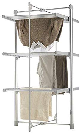BARGAINS-GALORE 3 TIER ELECTRIC CLOTHES AIRER HEATED 24 RAILS DRYER FOLDING DELUXE PORTABLE
