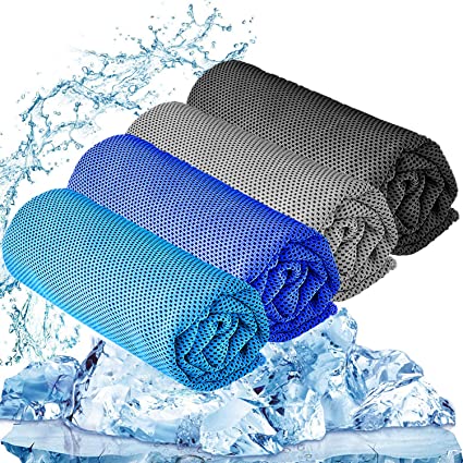 YQXCC 3 Pcs Cooling Towel (120x30 cm) Cool Cold Towel for Neck, Microfibre Ice Towel, Soft Breathable Chilly Towel for Yoga, Golf, Gym, Camping, Running, Workout & More Activities