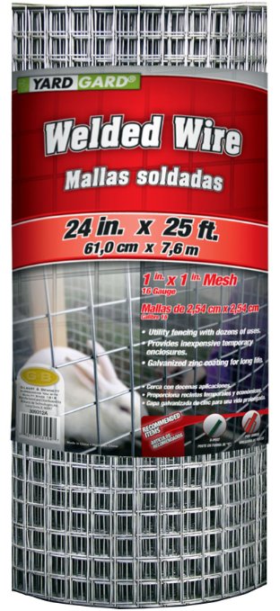 G & B 309312A 24-Inch x 25-Foot 1-Inch Galvanized Mesh Welded Mesh Fence