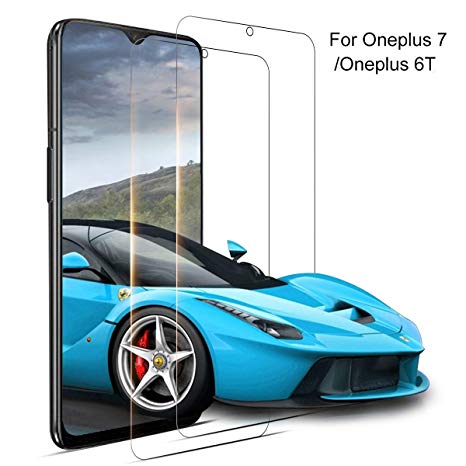 DOSNTO Screen Protector For OnePlus 6T/OnePlus 7,[Case friendly][Scratch Resist ] [Easy Install] [Anti-Fingerprint] 2 Pack Tempered Glass Screen Protector compatible with OnePlus 6T/OnePlus 7