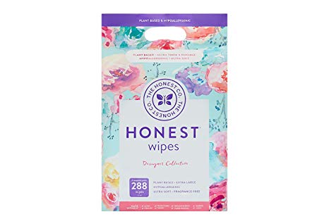 The Honest Company Designer Baby Wipes, Rose Blossom, 288 Count