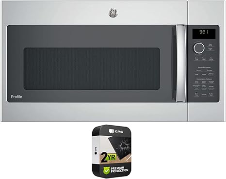 GE PVM9215SKSS Profile 2.1 Cu. Ft. Over-the-Range Sensor Microwave Oven Stainless Steel Bundle with 2 YR CPS Enhanced Protection Pack