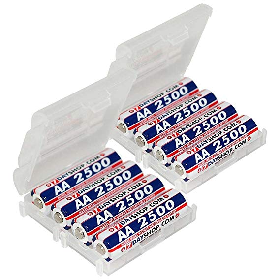 7dayshop AA NiMH High Performance Rechargeable Batteries 2500mAh - 8 Pack