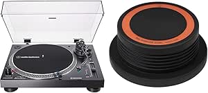 Audio-Technica AT-LP120XUSB-BK Direct-Drive Turntable (Analog & USB) & AT618a Disc Stabilizer, Black