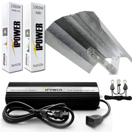 iPower GLSETX1000DHMWING20 1000-Watt Light Digital Dimmable HPS MH Grow Light System for Plants - Wing Set