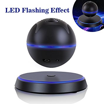 Milool Levitating Floating Golbe Bluetooth Speaker Portable Wireless with Magnetic Levitation System Black for Smartphones, Tablets, Laptops, PC and All Bluetooth Devices (Black)