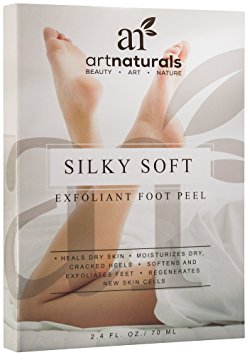 Art Naturals Silky Soft Deep Foot Peel Exfoliation Mask - 2 pairs 2.4 oz Each - Natural Lavender Scented - Best Exfoliating, Hard & Dead Skin, Calluses Peeling Mask for Feet - Get Baby Soft Feet