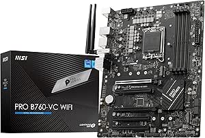 MSI PRO B760-VC WiFi ProSeries Motherboard (Supports 12th/13th Gen Intel Processors, LGA 1700, DDR5, PCIe 4.0, M.2, 2.5Gbps LAN, USB 3.2 Gen2, Wi-Fi 5, ATX) (Renewed)