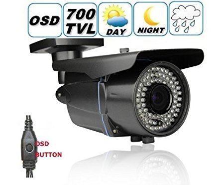 DTVASION® DF40NT7 700 TV lines 1/3" Color SONY CCD EFFIO-E Outdoor Bullet Security Camera 2.8~12mm Varifocal Lens, 42PCS Infrared LED, 115 feet IR Distance, Metal vandal proof & water proof IP66