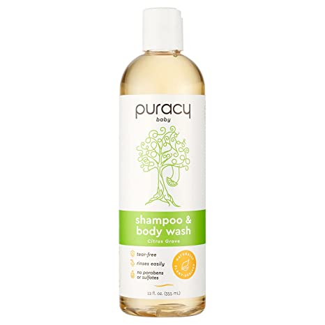 Puracy Baby Shampoo & Body Wash - Gently Scented Natural Baby Wash for Sensitive Skin - Plant-Based Body Wash and Bath Soap For Daily Use - 12 Oz.