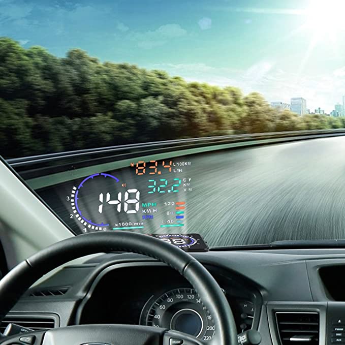 VGEBY A8 5.5'' OBD II Car HUD Head Up Display Auto Windshied Reflective Screen Speed Display