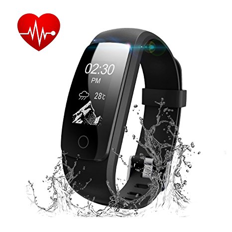 Fitness Tracker Watch, Runme Activity Tracker with Heart Rate Monitor, Bluetooth Pedometer with Sleep Monitor, IP67 Water Resistant Smart Watch Bracelet Wristband with Call/SMS Remind for iOS Android Smartphone