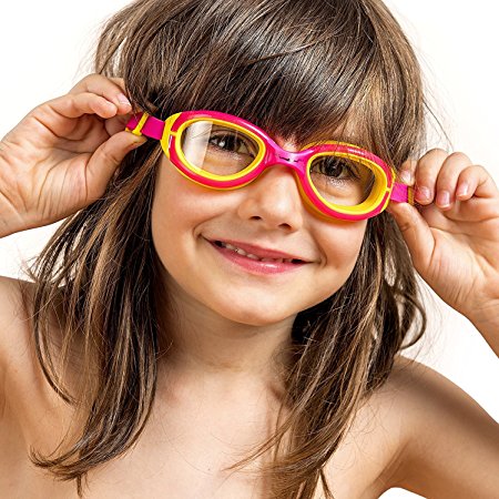 Kids Swimming Goggles ~ Swim Goggles for Kids (Age 2-12) || Hypoallergenic Soft Silicone || Anti Fog Lenses || UV Protection