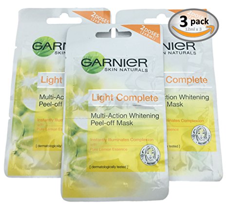 Garnier Skin Naturals Light Lightening Peel-Off Mask 3 Pack