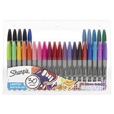 Sharpie Permanent Markers, Fine Point, Limited Edition 30 pack