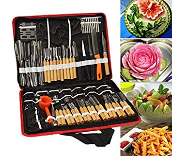 Accguan Set Portable W Box Vegetable Fruit Food Peeling Carving Tools Kit With Bag Pack (80pcs)