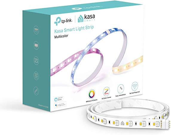 TP-Link Kasa Smart LED Strip Lights Multicolor WiFi Light Strip, Works with Alexa& Google Home, No Hub Required, Million Colors, 10 Preset Advanced Animated lighting effects, 6.6Ft (KL430)