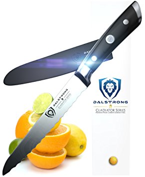 DALSTRONG Serrated Utility Knife - Gladiator Series - German HC Steel - 5.5" - Sheath