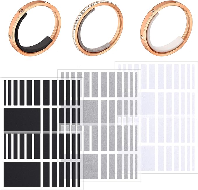 114 Pieces/ 6 Sheets Invisible Ring Size Adjuster Loose Ring Sizer Jewelry Ring Guard Ring Smaller Spacer Loose Ring Tightener Ring Fixed Piece for Preventing Ring from Loosening and Slipping Off