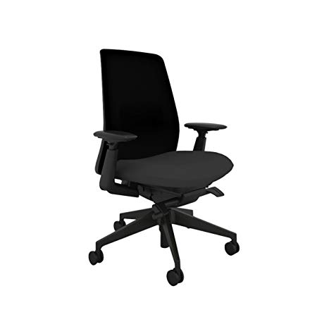 Haworth Soji Office Chair with Ergonomic Adjustments and Flexible Mesh Back, Carbon
