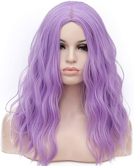 OneUstar Women's 18 inch Long Wavy Curly Wig Cosplay Party Wig for Women