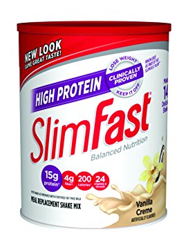 SlimFast High Protein Powder Shake Mix, Vanilla Creme, 12.83 Ounce