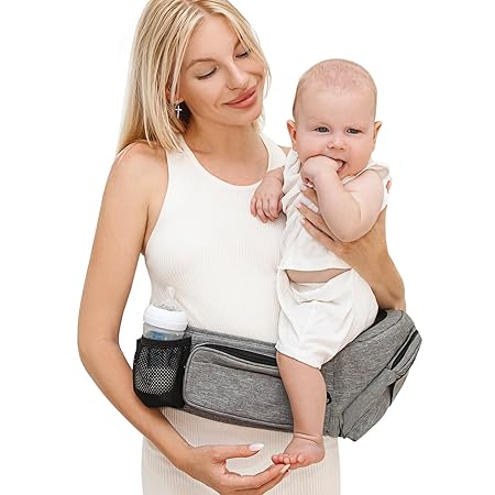 Baby Hip Seat Carrier, Infant Carrier with Hip Seat, Adjustable Shoulder Straps and Internal Storage for Infants, Newborns, and Toddlers