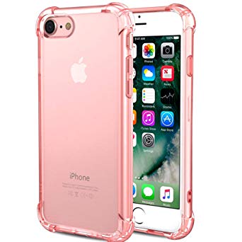 CaseHQ iPhone 6 Plus Case, iPhone 6s Plus Case,Crystal Clear Shock Absorption Bumper Slim Fit,Heavy Duty Protection TPU Cover Case for Apple iPhone 6 Plus/iPhone 6s Plus -Rosegold